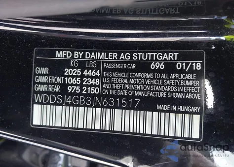 2018 Mercedes-Benz Cla 4Matic from USA, damaged, VIN WDDSJ4GB3JN631517